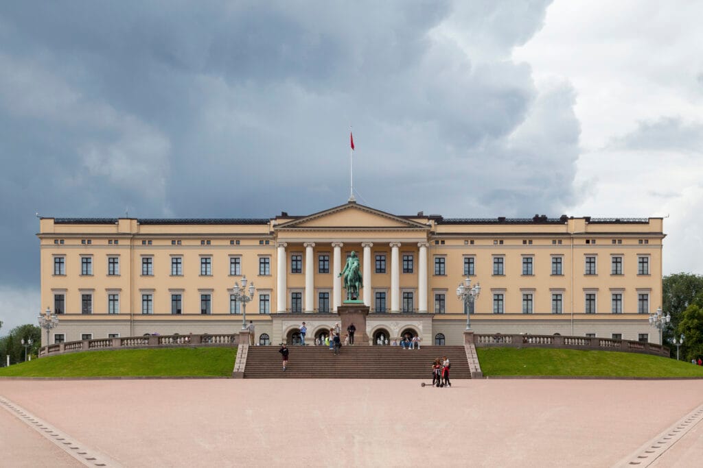 Royal Palace Oslo with equestrian statue
